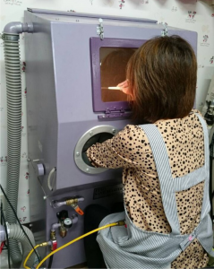 サンドブラスト作業風景